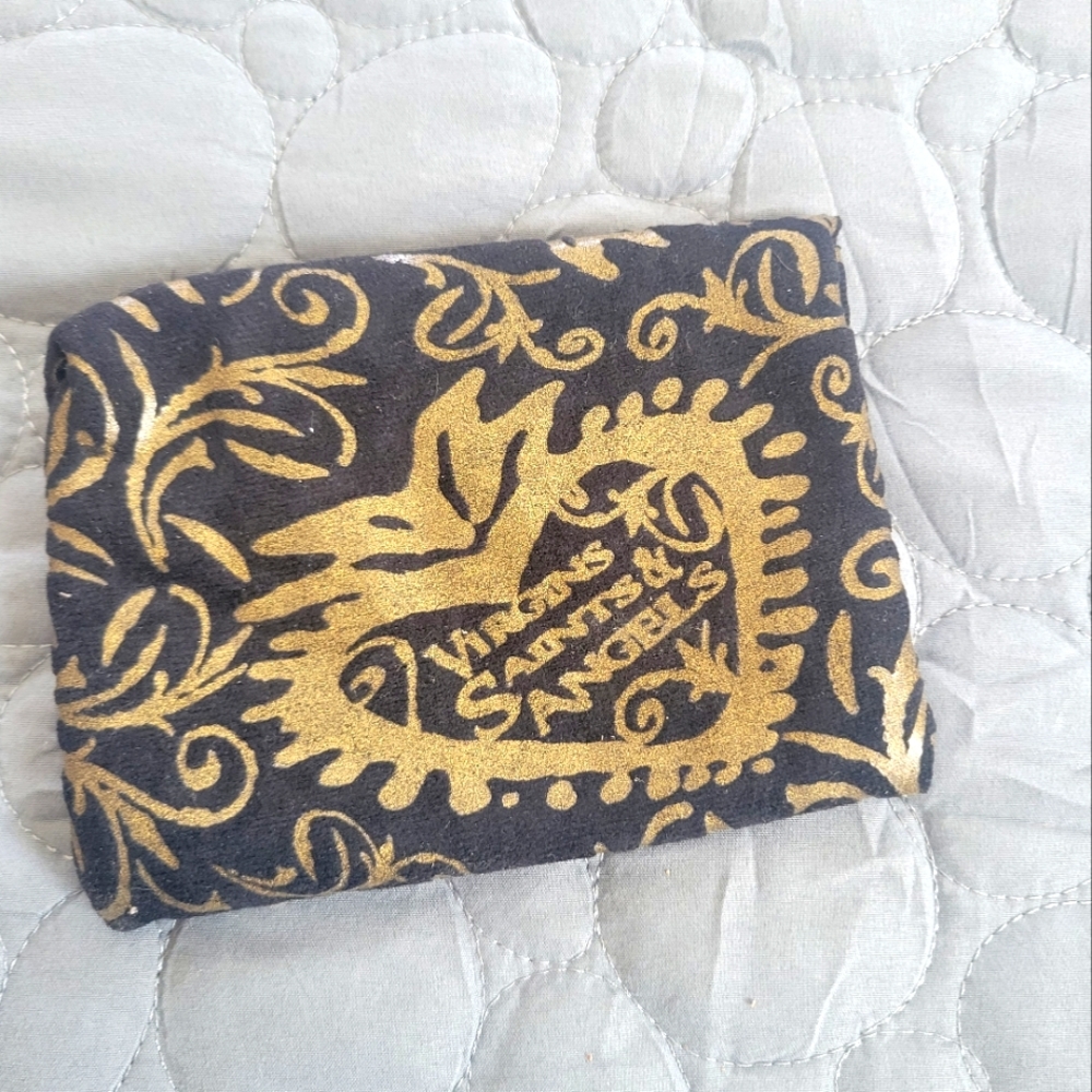Virgins Saints & Angels Black & Gold Plush Pouch NEW!